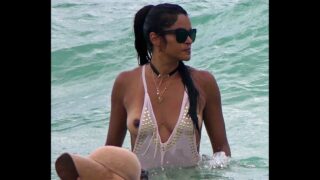 Claudia Jordan is exposed topless nude video on the beach!!!