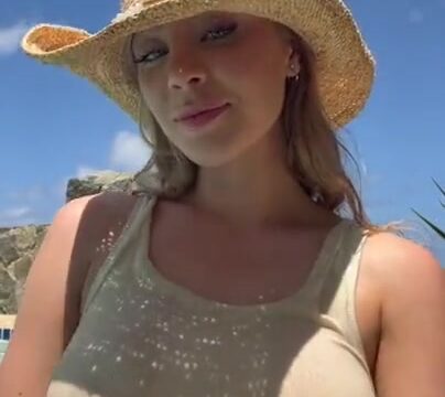 Daisy Keech nude showing off her topless in the pool!!!